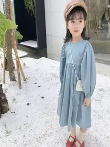 StyleCast x Revolte Girls Cuffed Sleeves A-Line Dress