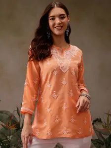 ADA Women Ethnic Motifs Embroidered Chikankari Kurti