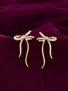 Voylla Trendy CupidS Gold-Plated American Diamond Brass Contemporary Studs