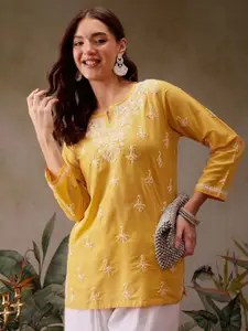 ADA Women Ethnic Motifs Embroidered Chikankari Kurti