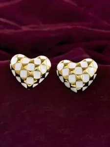 Voylla Trendy Candy Gold-Plated Brass Heart Studs