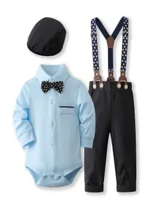 StyleCast x Revolte Boys Pure Cotton Shirt With Trouser & Suspenders