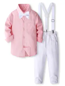 StyleCast x Revolte Boys Pure Cotton Shirt With Trouser & Suspenders