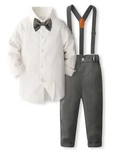 StyleCast x Revolte Boys Pure Cotton Shirt With Trousers And Suspenders