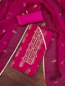 KIMISHA Paisley Embroidered Sequinned Work Unstitched Dress Material