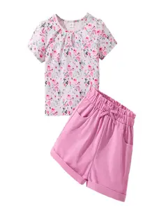 StyleCast x Revolte Girls Printed Round Neck Top With Shorts