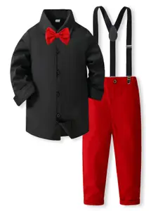 StyleCast x Revolte Boys Pure Cotton Shirt With Trouser & Suspenders