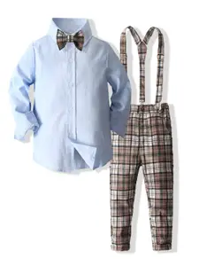StyleCast x Revolte Boys Pure Cotton Shirt With Trouser & Suspenders