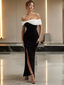 CLAFOUTIS Women Off-Shoulder Bodycon Dress