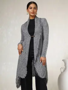 Soch Self Design Longline Acrylic Open Front Shrug