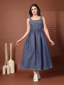 plusS Women Fit and Flare Midi Dress