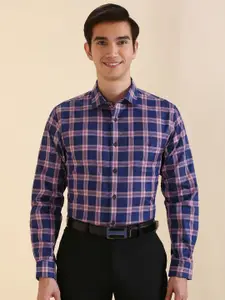 Allen Solly Men Slim Fit Spread Collar Tartan Checked Cotton Formal Shirt