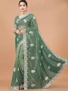 KALINI Embellished Net Fusion Saree