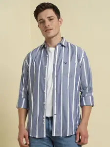 Allen Solly Men Slim Fit Spread Collar Vertical Striped Cotton Casual Shirt