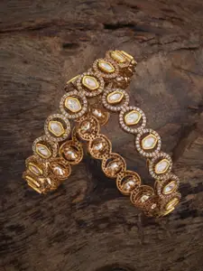 Kushal's Fashion Jewellery Embellished Bridal Set Of 2 Victorian-Plated Kundan- Bangle
