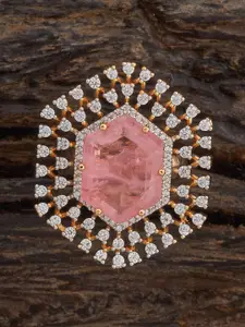 Kushal's Fashion Jewellery Gold-Plated Zircon Embellished Bridal Maang Tikka