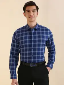Allen Solly Men Slim Fit Spread Collar Windowpane Checked Cotton Formal Shirt