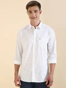 Allen Solly Men Slim Fit Spread Collar Micro Ditsy Printed Cotton Casual Shirt