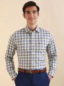 Allen Solly Men Slim Fit Spread Collar Tartan Checked Cotton Formal Shirt