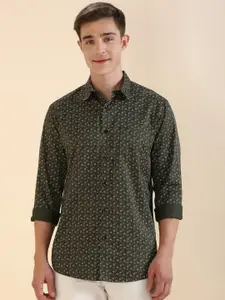 Allen Solly Men Slim Fit Spread Collar Floral Printed Cotton Formal Shirt