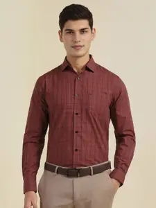 Allen Solly Men Slim Fit Spread Collar Tartan Checked Cotton Formal Shirt