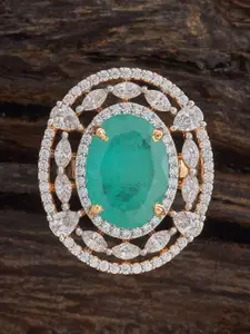 Kushal's Fashion Jewellery Gold-Plated Zircon Embellished Bridal & Beaded Mangalsutra