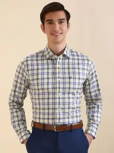 Allen Solly Men Slim Fit Spread Collar Tartan Checked Cotton Formal Shirt