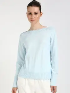 Tommy Hilfiger Women Boat Neck Cotton Pullover Sweater