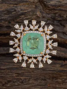 Kushal's Fashion Jewellery Gold-Plated Zircon Embellished Bridal Maang Tikka