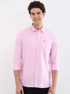 Allen Solly Men Custom Fit Spread Collar Solid Cotton Casual Shirt