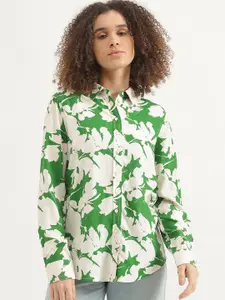 United Colors of Benetton Women Spread Collar Floral Printed Casual Shirt