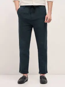 THE BEAR HOUSE Men's Cotton Tapered Fit Pleated Trousers