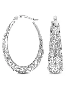 LeCalla Sterling Silver Plated Circular Shaped Hoop Earrings