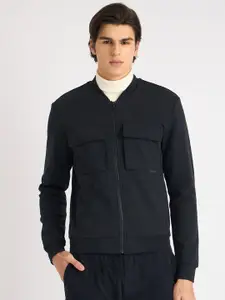 Antony Morato Men Mandarin Collar Front-Open Sweatshirt