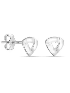 LeCalla 925 Sterling Silver-Plated Love Knot Triangle Studs