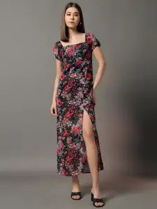 Trend Arrest Women Floral Printed Puff Sleeve Maxi Dress