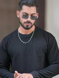 Maniac Men Cable Knit Textured Pullover