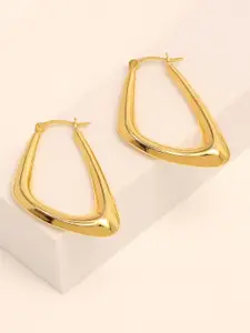 LeCalla 925 Sterling Silver 14K Gold-Plated Geometric Shaped Hoop