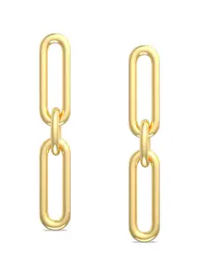 LeCalla Sterling Silver Gold Plated Contemporary Shaped Hoop Earrings