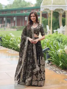 KALINI Embroidered Ready to Wear Lehenga & Unstitched Blouse With Dupatta