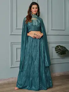 Krimmple Floral Embroidered Ready to Wear Lehenga & Blouse With Dupatta