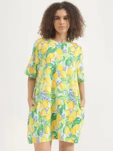 United Colors of Benetton Floral Print A-Line Dress