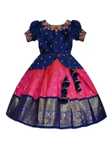 Wommaniya Impex Girls Embroidered Thread Work Ready to Wear Lehenga &