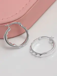 LeCalla 925 Sterling Silver-Plated Contemporary Hoops