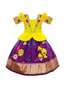 Wommaniya Impex Girls Embroidered Thread Work Ready to Wear Lehenga &