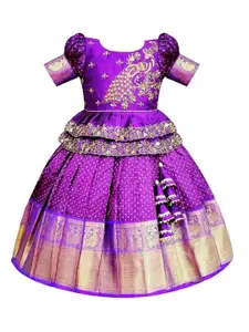 Wommaniya Impex Girls Embroidered Ready to Wear Lehenga &