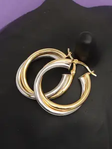 LeCalla 925 Sterling Silver 14 K Gold-Plated Round Shaped Hoop Earrings