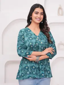 KALINI Women Floral Printed V-Neck Top