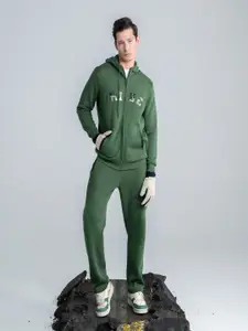 EDRIO Men Horizon Men Typography Printed Hooded Tracksuit