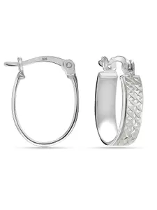 LeCalla Sterling Silver Plated Contemporary Shaped Hoop Earrings